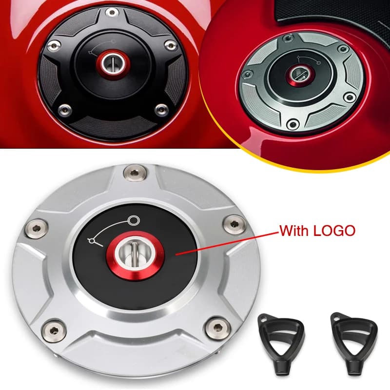 Tappo del serbatoio del carburante del motociclo Coperchio del serbatoio dell'olio del gas con chiave Airbox Copertura per Diavel V4 2023 Streetfighter V2 Panigale 1199 1299 899 959