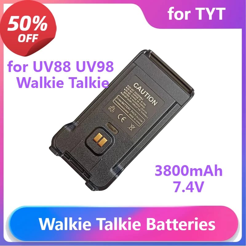 Walkie Talkie Batteria TH-UV98 per TYT UV88 UV98 Walkie Talkie Accessorio di Alimentazione 7.4V 3800mAh Walkie Talkie Accessori