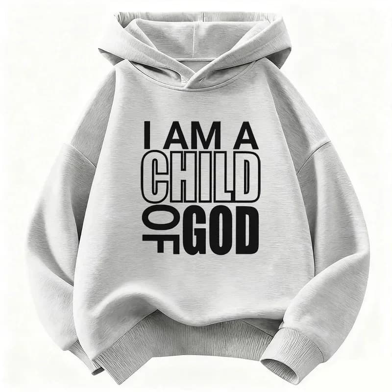 Latest autumn-winter collection - Letter "I am a child of God"-Children's hooded sweatshirt-Y2K boys' and girls' pullover hoodie
