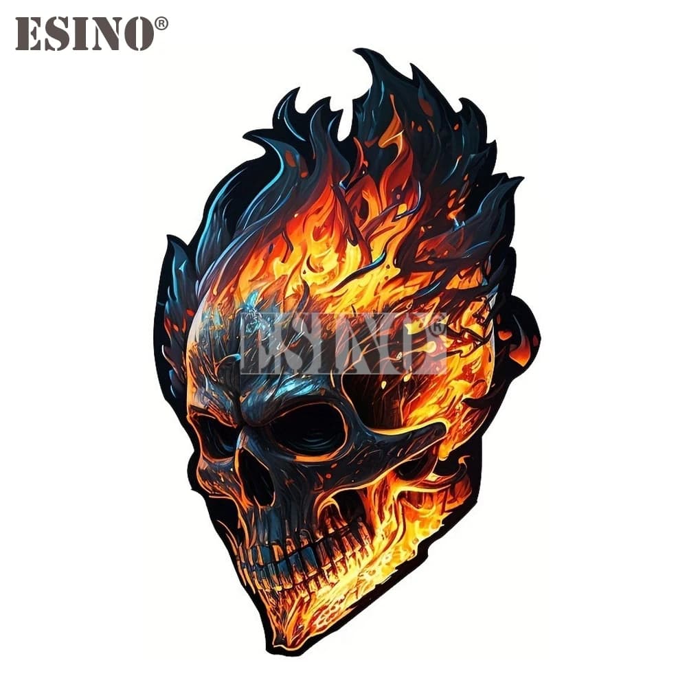 Car Styling Funny Angry Fire Skull Cartoon PVC Painting Car Body Decal impermeabile Car Sticker Pattern Vinyl