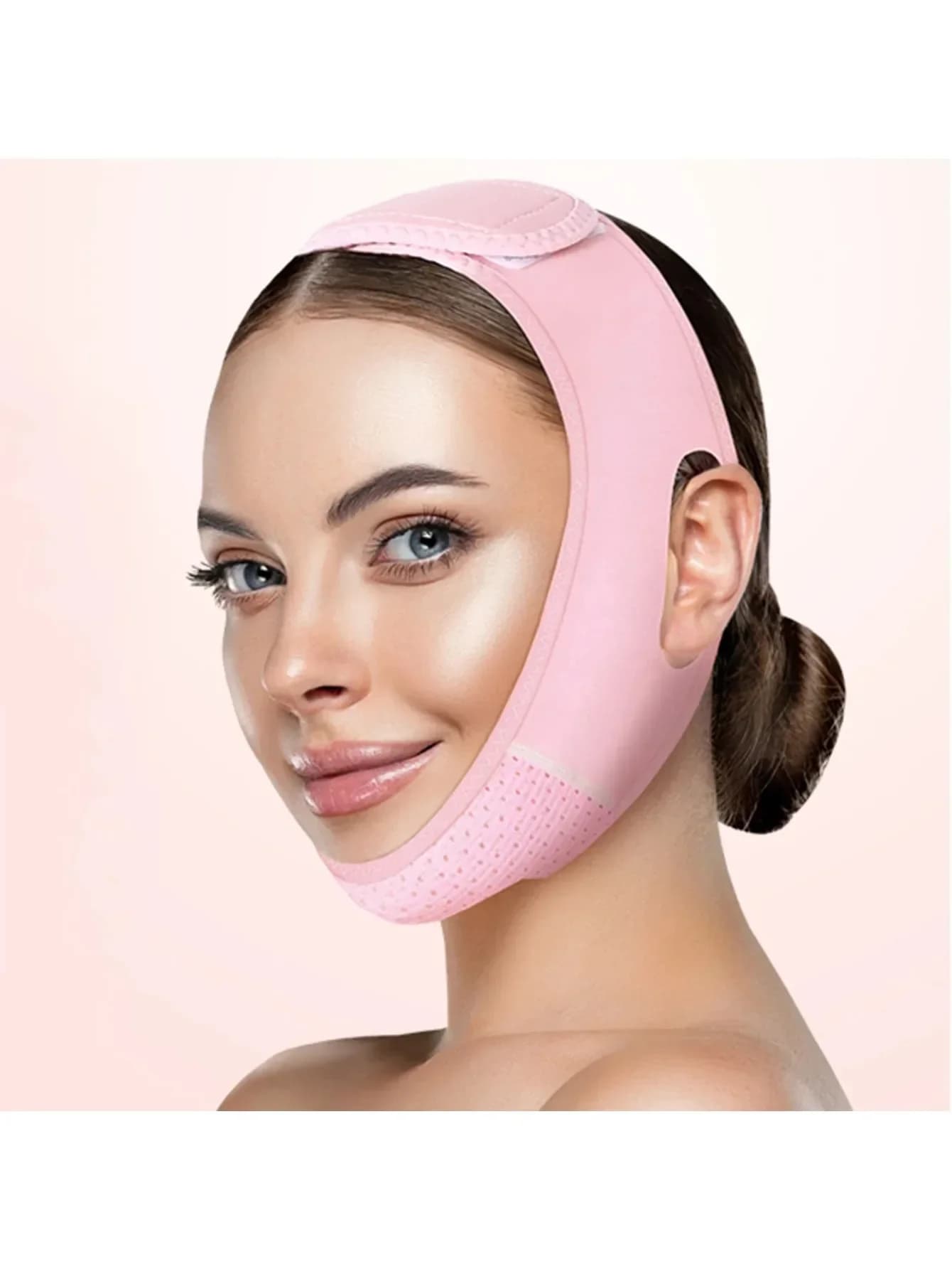 Cinghia Viso Riutilizzabile, Maschera a V, Riduttore Doppio Mento, Patch Lifting Mento, Fascia Mento, Cinghia a V, Maschera Viso a V per Rilassamento Cutaneo