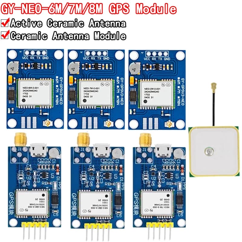 NEO-6M NEO-7M NEO-8M GY-NEO6MV2 GY-NEO7MV2 GY-NEO8MV2 GPS module with flight control EEPROM MWC APM2.5 wide antenna for arduino