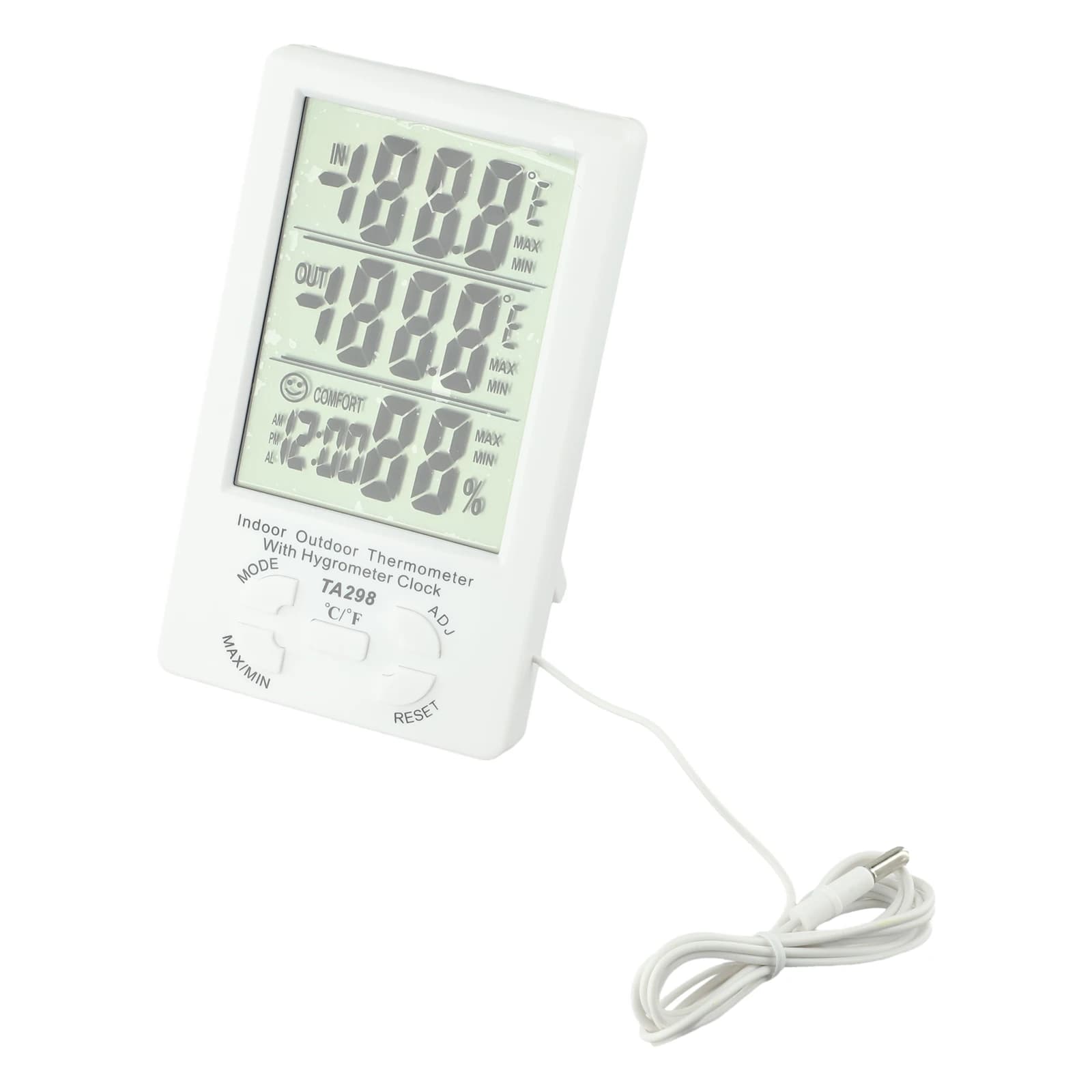 Igrometer Digital LCD Thermometer with Wide Screen for Interior and Exterior, Electronic Thermometer for Home Use