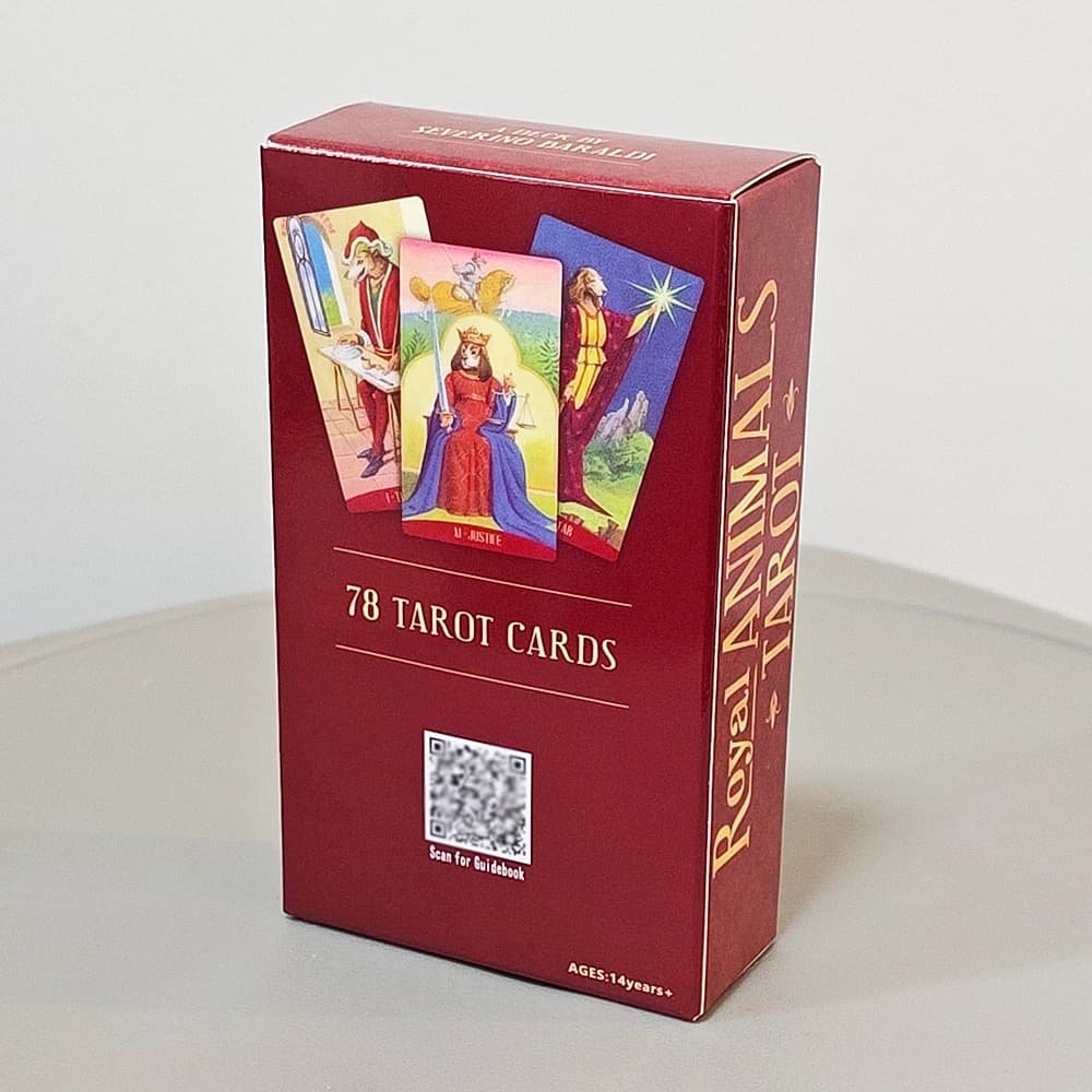 Mazzo di tarocchi RoyalAnimals 10,3 * 6 cm basato sul sistema Rider Waite Tarocchi d'arte italiana in stile rinascimentale da 78 carte