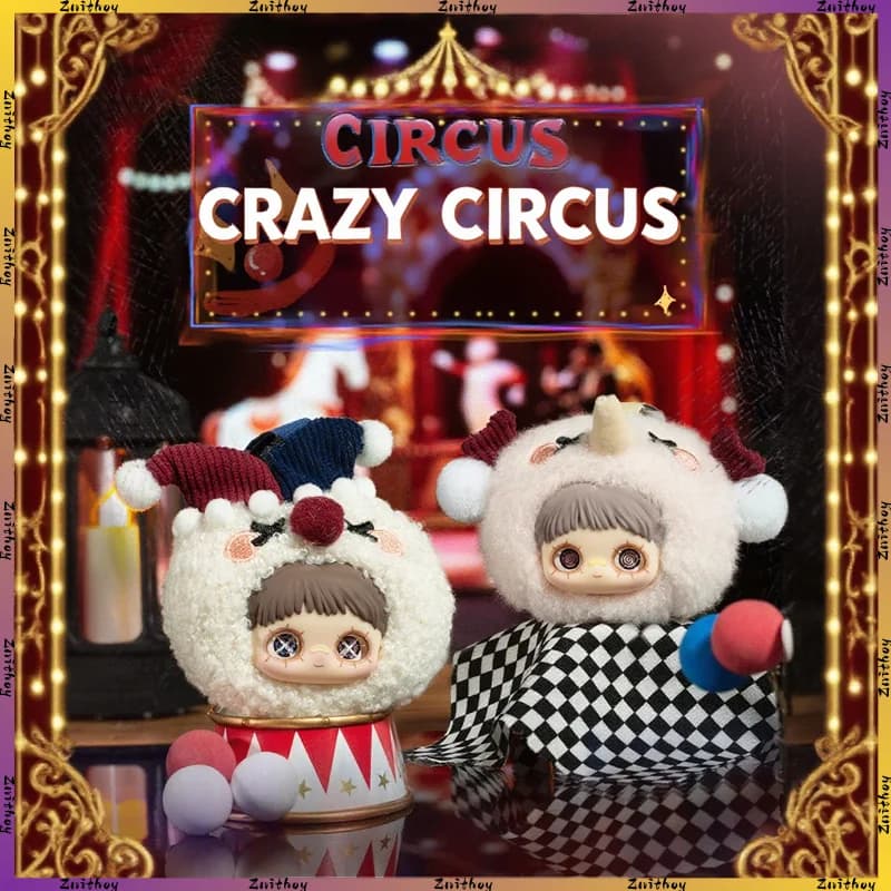 Nuovo MayMei Crazy Circus Series Vinile Peluche Cieco Scatola Zaino Decorazione del pendente Giocattolo alla moda Bambola carina Scatola misteriosa Raccogliere il regalo