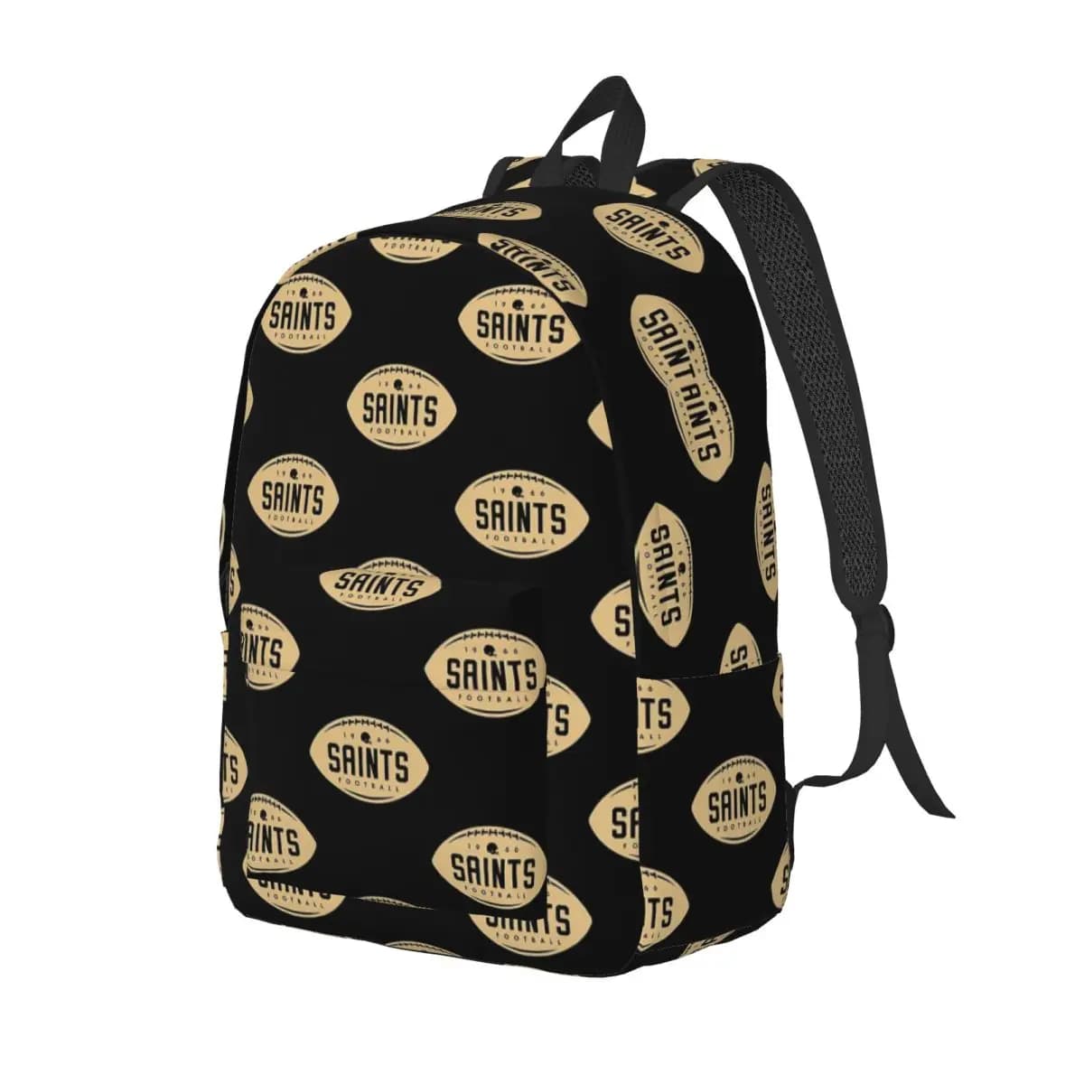 Football Shape New Orleans Saints Backpack Daypack Large Capacity Kids BookBag School Bag Shoulder Bags for Men Women