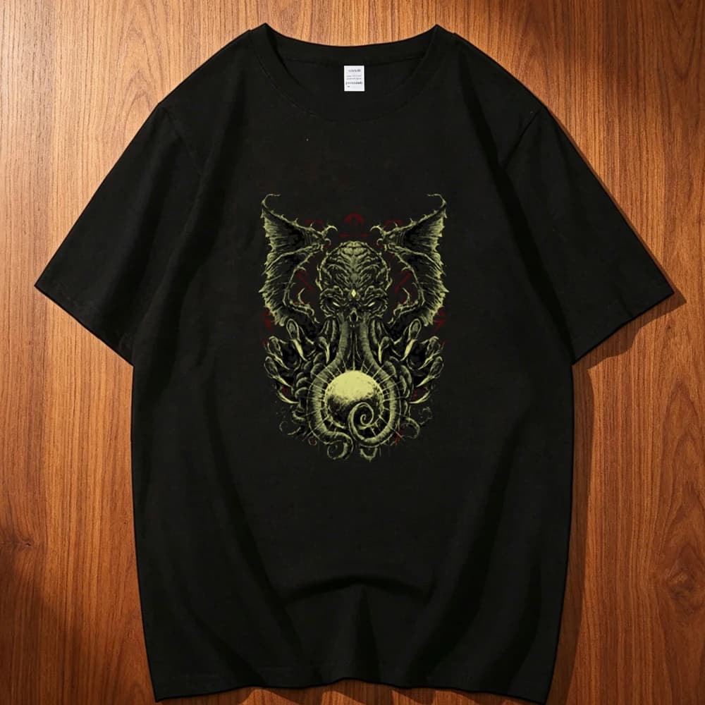 Cthulhu cotton t shirt teen Gothic 80s Punk Retro Digital Graphic shirt hip hop Punk Classic Pop Culture 2000s 2000s