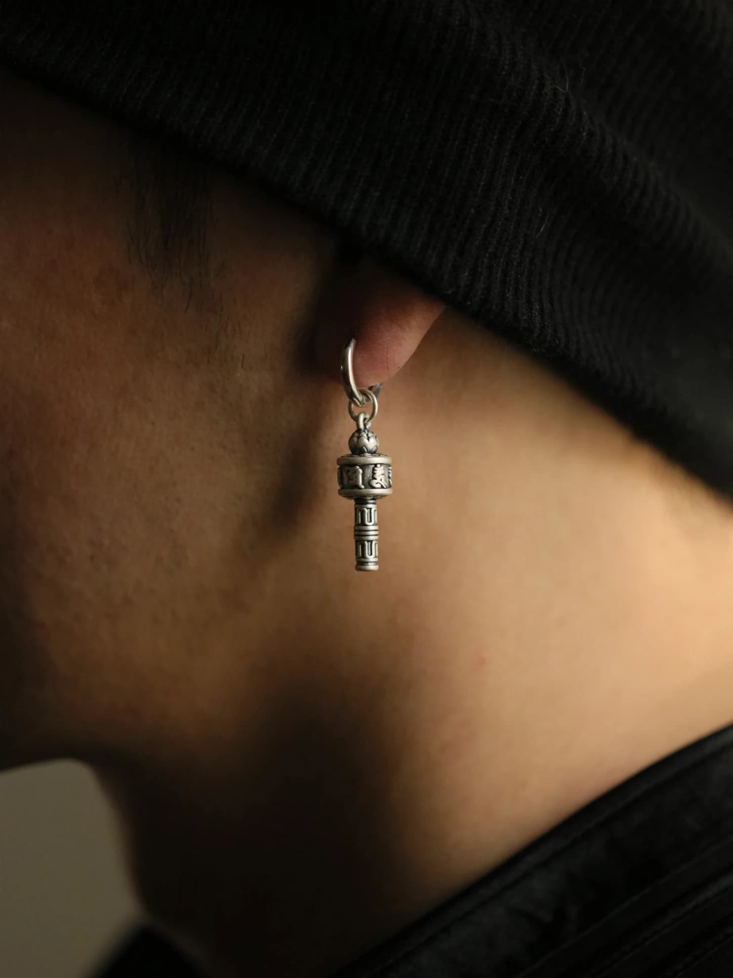 Mongolian Ethnic Style 925 Silver Earrings Unisex Tibetan Bell S999 Pure Silver Fashion Jewelry Ear Jewelry