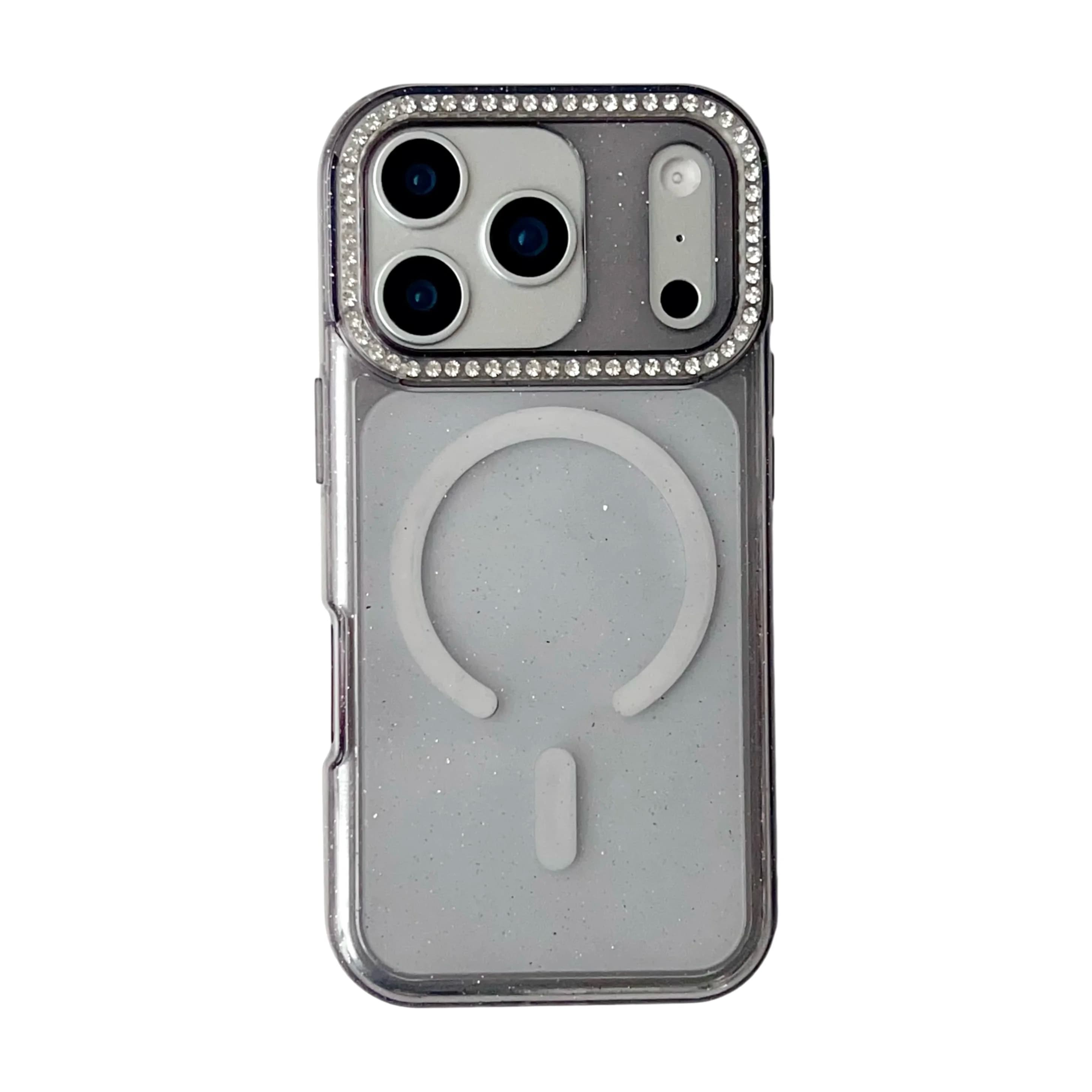 Custodia Magnetica Trasparente Rinforzata per iPhone 17 Pro Max 16 Plus 15 14 13, con Protezione Lente Bling per Cover Magsafe