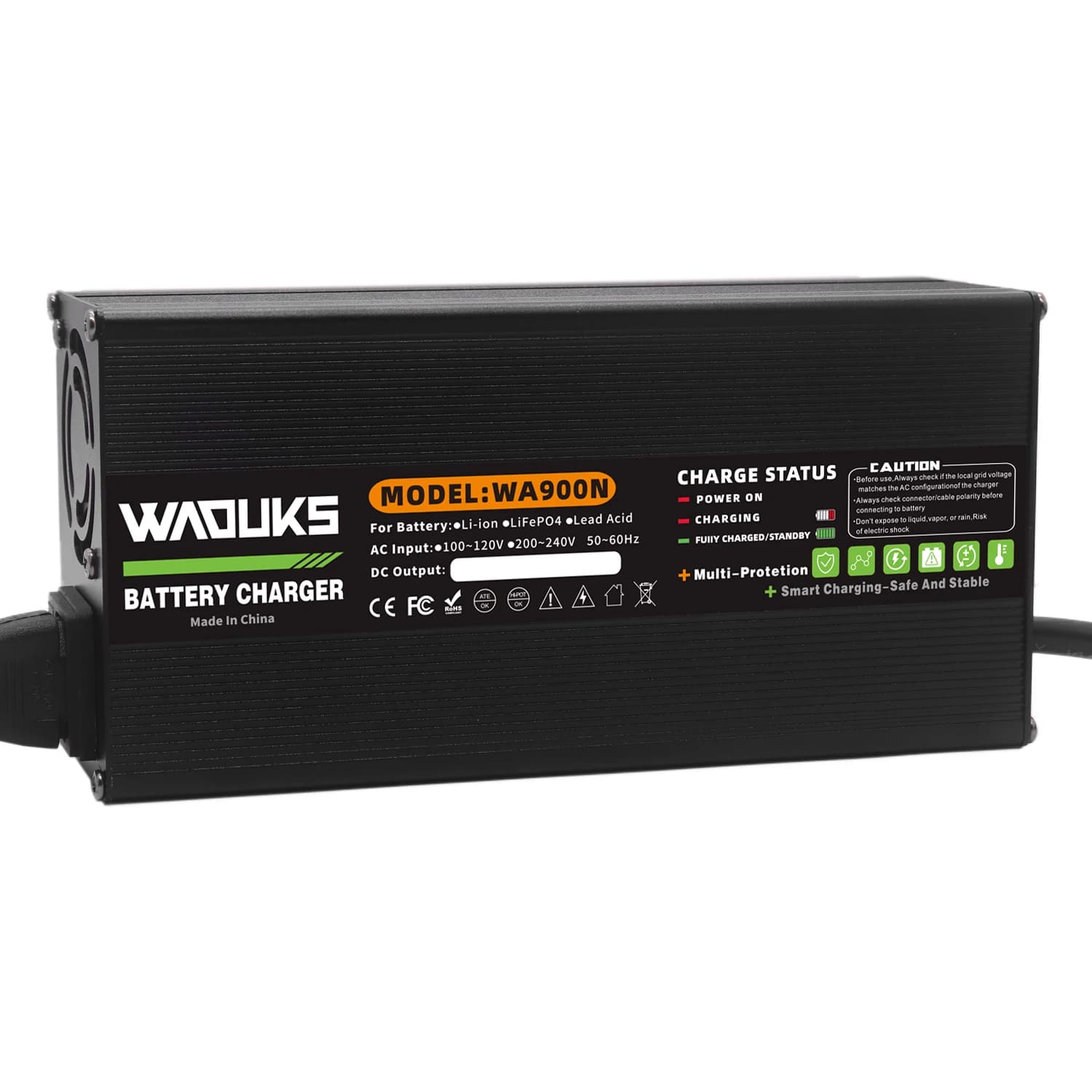 Caricabatteria agli ioni di litio 84V 10A con display digitale Usd per caricabatteria Lipo 20S 72V Lipo/LiMn2O4/LiCoO2 guscio in alluminio con ventola