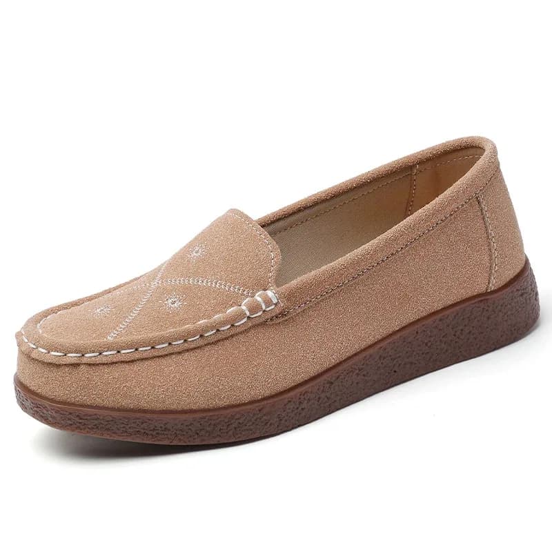 Mocassini da donna in vera pelle bovina, nuovi, taglie grandi, antiscivolo, traspiranti, scarpe basse per la primavera estate, scarpe da passeggio per la mamma