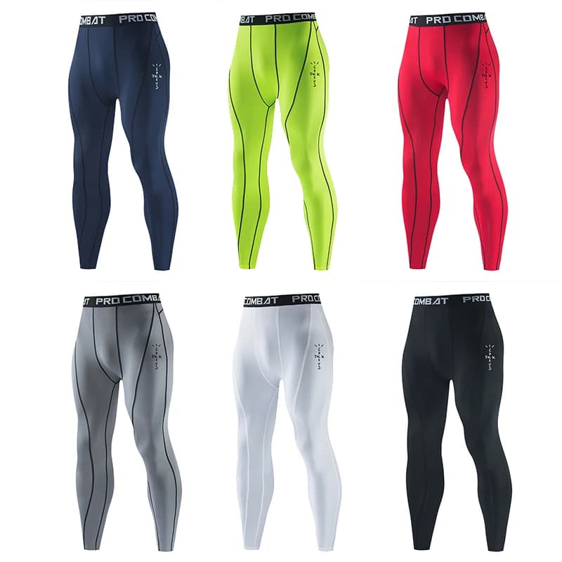 Pantaloni da compressione da uomo nuovi da palestra Collant da uomo Leggings per la corsa Allenamento Sport Fitness Pantaloni da allenamento per jogging ad asciugatura rapida