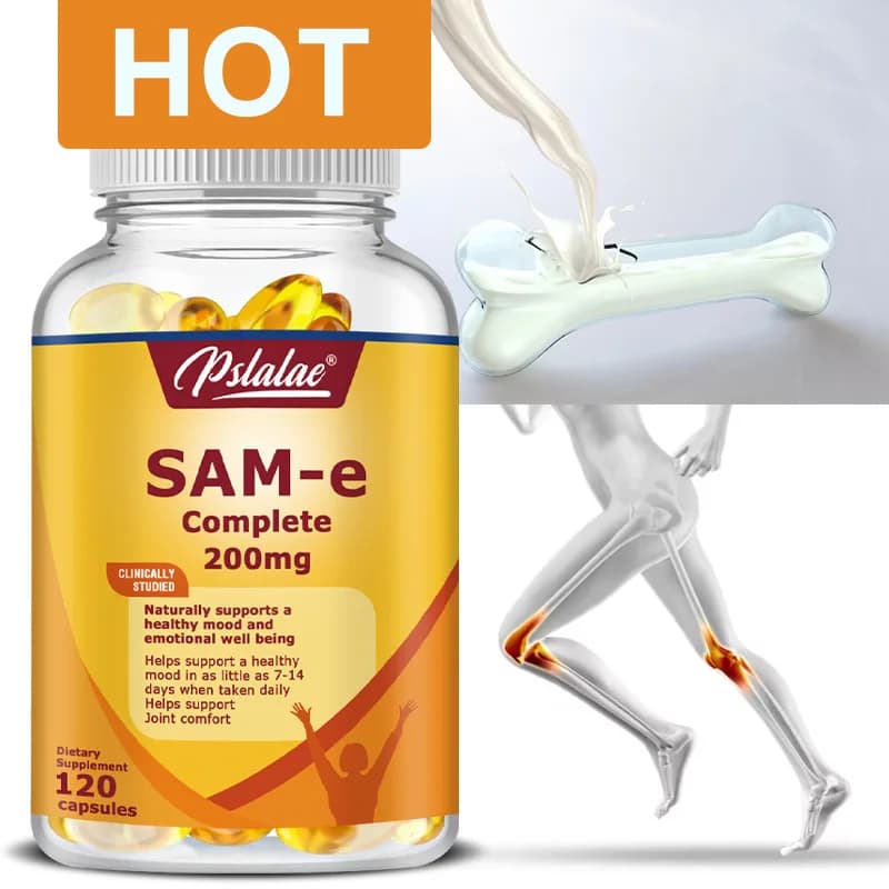 SAM-e 200 Mg supplement - Promotes joint health and brain function, improves mood, relieves stress, not GMO