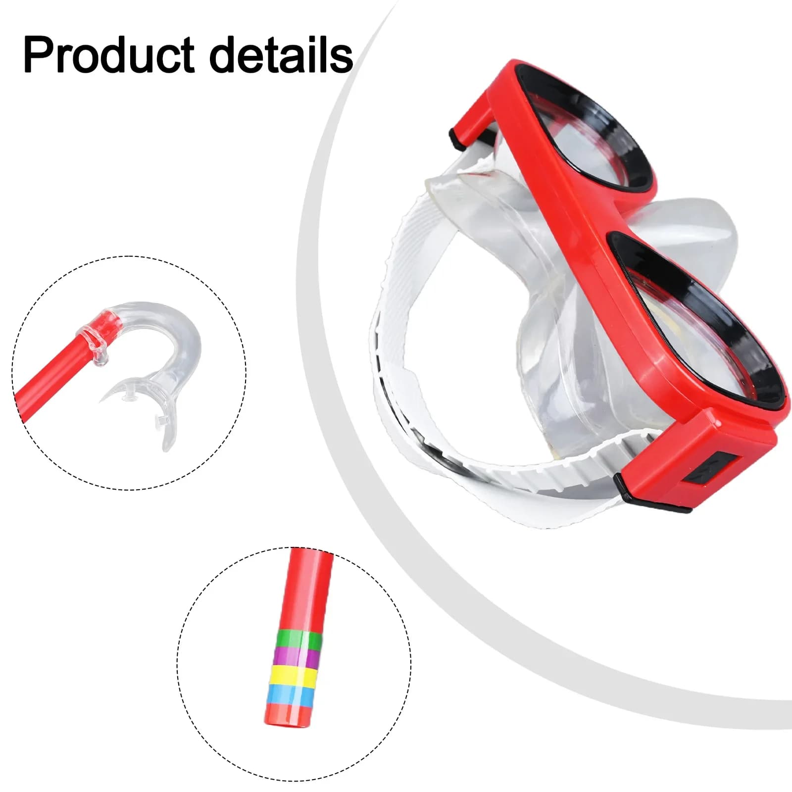 Swimming Glasses with Flexible Tube, Silicone Buckle, Waterproof ABS, Adjustable, Anti-fog, Anti-UV