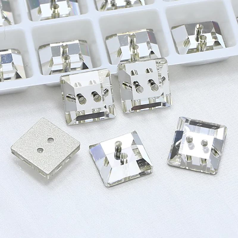 10mm Square K9 Crystal Flatback Rhinestone Glass White for Dance Wear Skating Dress Shiny DIY Craft Bag Clothing Apron Wholesale