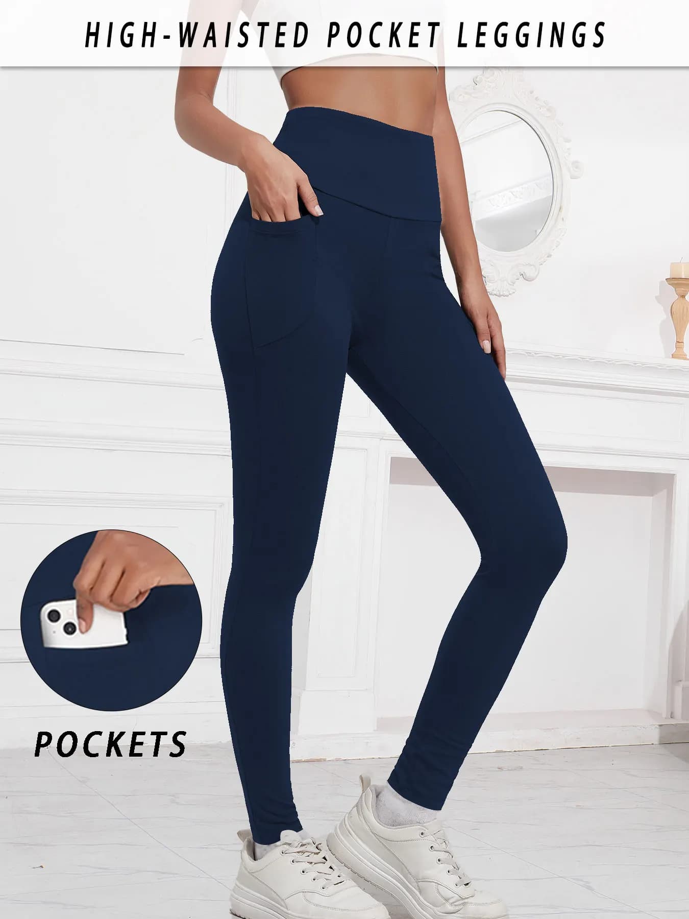Leggings sportivi super morbidi con tasche per donna Allenamento a vita alta Yoga Corsa Push Up Palestra Fitness Pantaloni attillati da donna