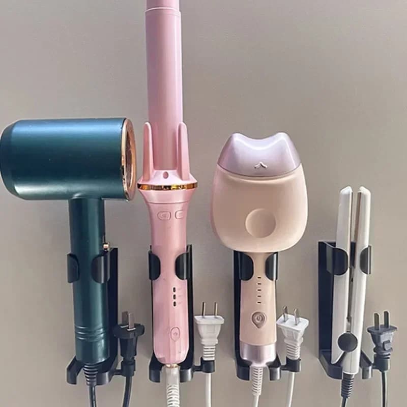 Plate holder for curlers, curling bracket, wall hair dryer organizer, for bathroom home accessories
