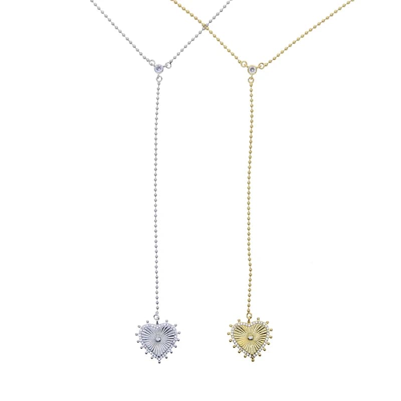 Collana con Ciondolo a Cuore Classica 2026, Catena con Perline Lucide, Zirconi Scintillanti, Lunga e Sexy, Gioielli da Donna all'Ingrosso