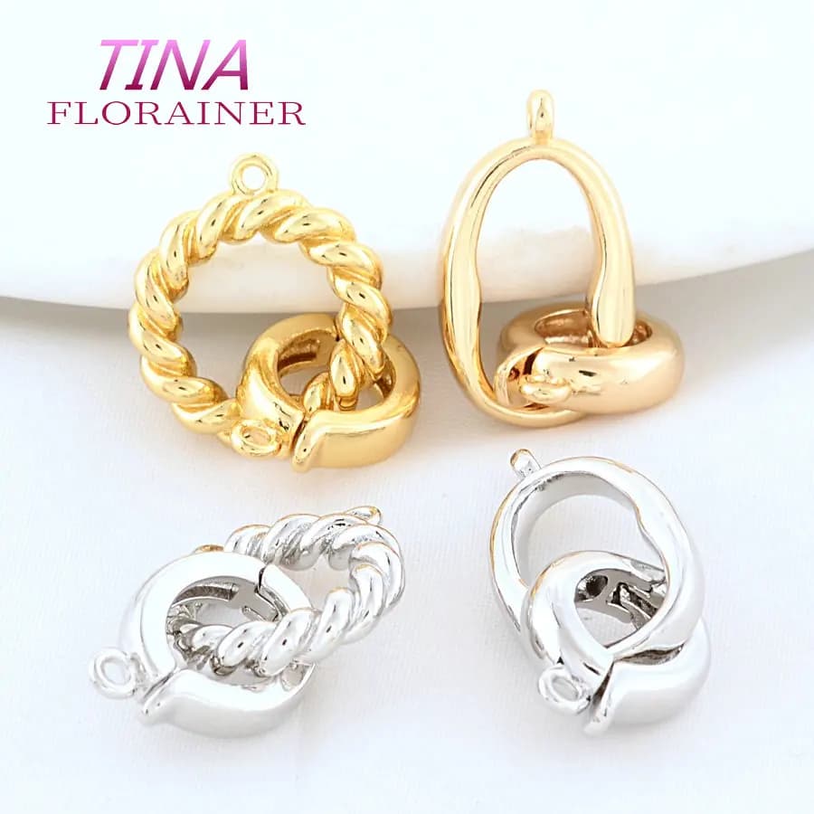 Braccialetti rotondi in ottone color oro 30MM 28MM 18K Collegano fermagli Accessori per gioielli fai da te di alta qualità
