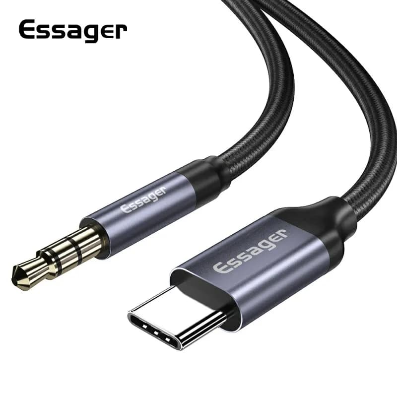 Essager adattatore Jack Aux da Usb C a 3.5mm altoparlante e cuffia Jack Splitter Audio Aux da 3.5 Mm cavo 3 5 per Huawei Xiaomi Mi 10t