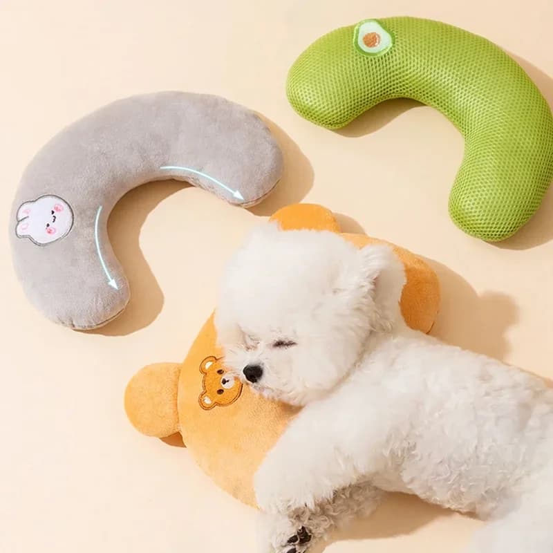 Pet Piccolo cuscino Moda Protezione per il collo Sonno profondo Cucciolo Gattino Cuscino a forma di U Cane Gatto Poggiatesta Cuscino per dormire Forniture per animali domestici