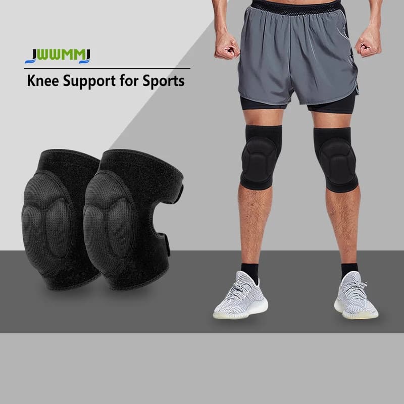 1 pair of adjustable knee pads for cleaning house floors, gardening jobs, carpets, covers - Supports for knees with soft and comfortable inner lining. Black.
