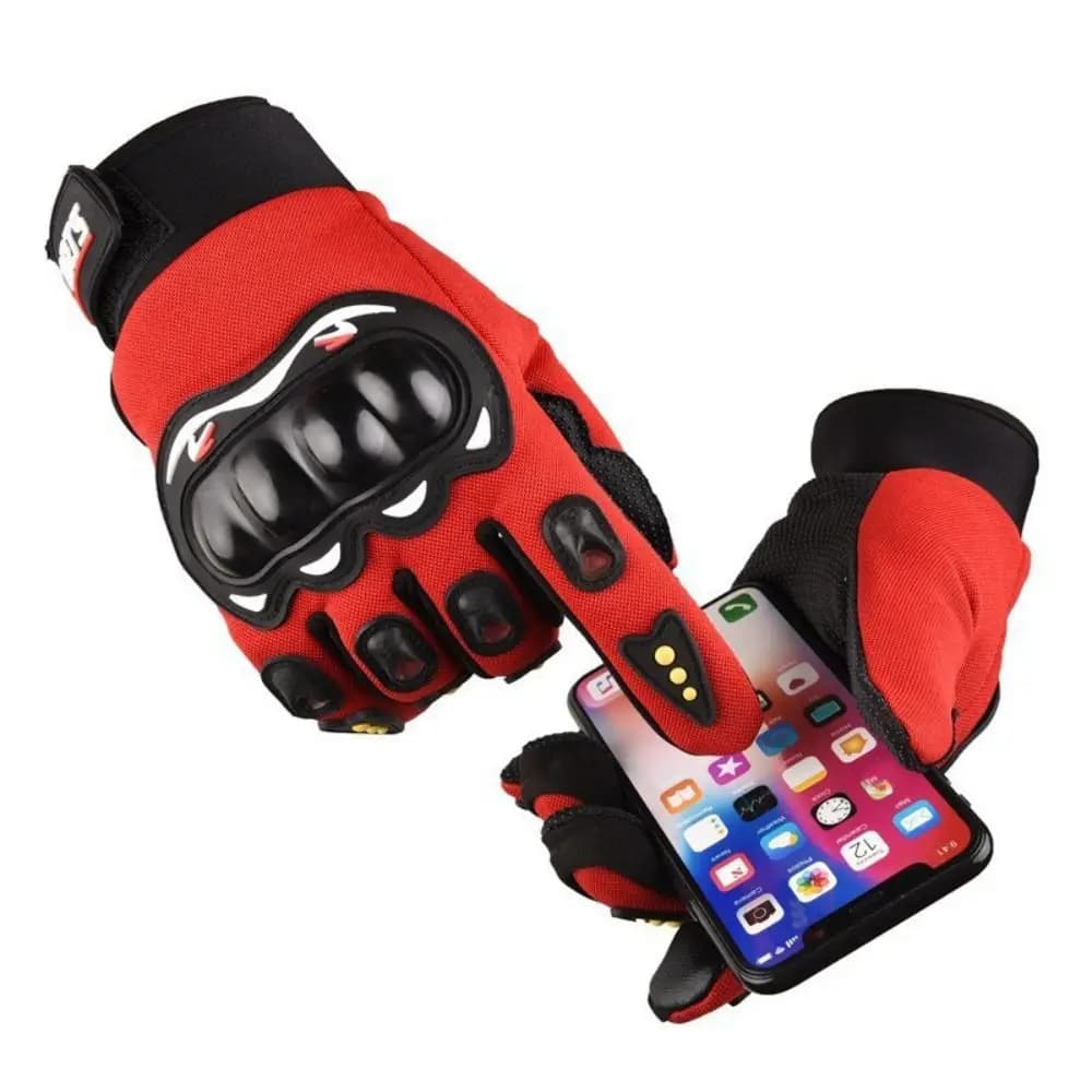 Polyester Motorcycle Riding Gloves Black Blue Red Wear-resistant Cycling Gloves Breathable Nonslip Touch Screen Glove