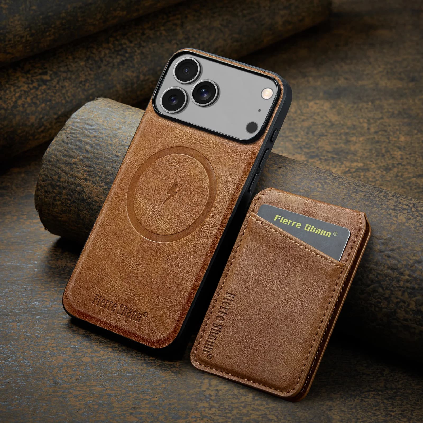 Custodia per iPhone 17 Pro Max del marchio Fierre Shann con protezione RFID e porta carte, compatibile con iPhone 16 Plus, con magnete integrato