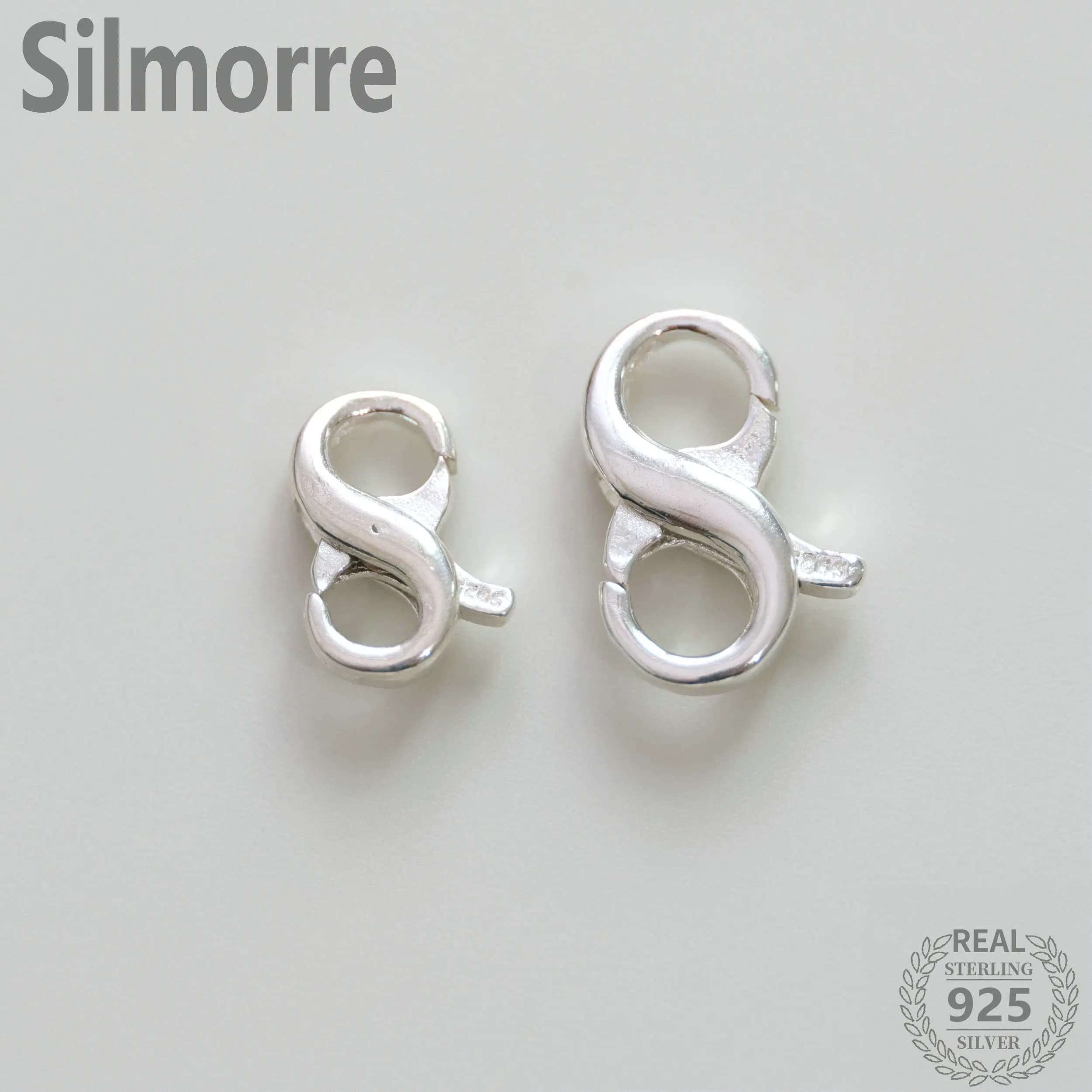 1pc 100% Solid 925 Sterling Silver Eight Shape Clasps Hooks for DIY Bracelet Necklace Making Fine Jewelry Accessories