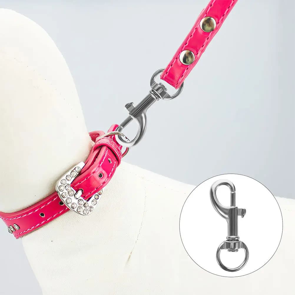10 Pezzi Ganci Girevoli in Acciaio Inox Elettroplaccato, Clip Versatili per Guinzagli per Cani, Cavi di Piccolo Diametro, Cinghie per Spalla, Portachiavi