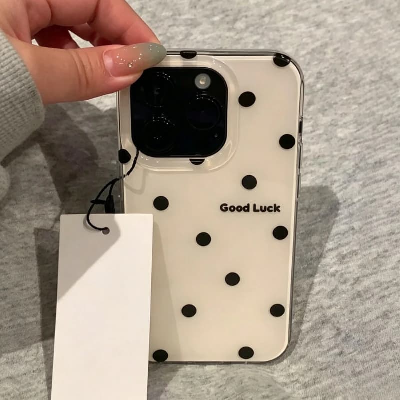 Fashion Black polka Dots Phone Case For iPhone 17 16 15 14 13 12 11 Pro Max 16e 17Air X XR XS Max 7 8 Plus Shockproof Back Cover