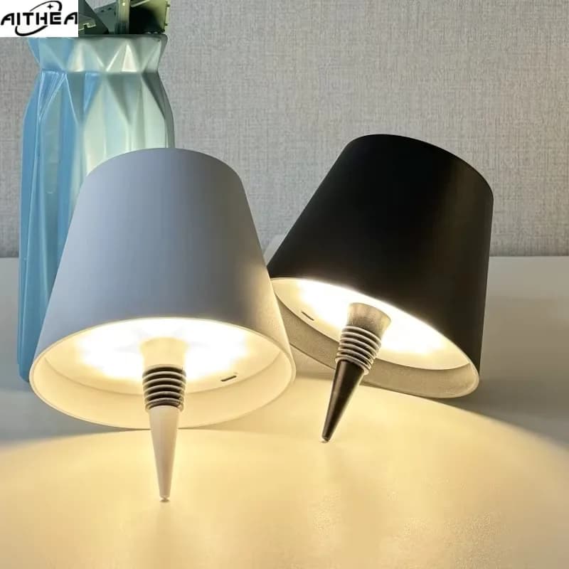 AITHEA LED Wireless LED Light for Wine Bottles, Rechargeable Table Lamp with Touch Switch, Night Light for Coffee Furniture, Bar, Clubs and Restaurants