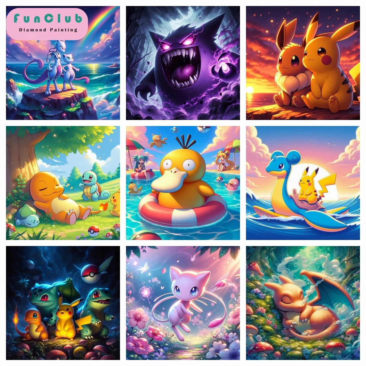 Japan Cartoon Pokemon 5D DIY Diamond Painting Cross Stitch Kit Mosaic Round Drill Embroidery Art Home Decor Kids Handicarft Gift