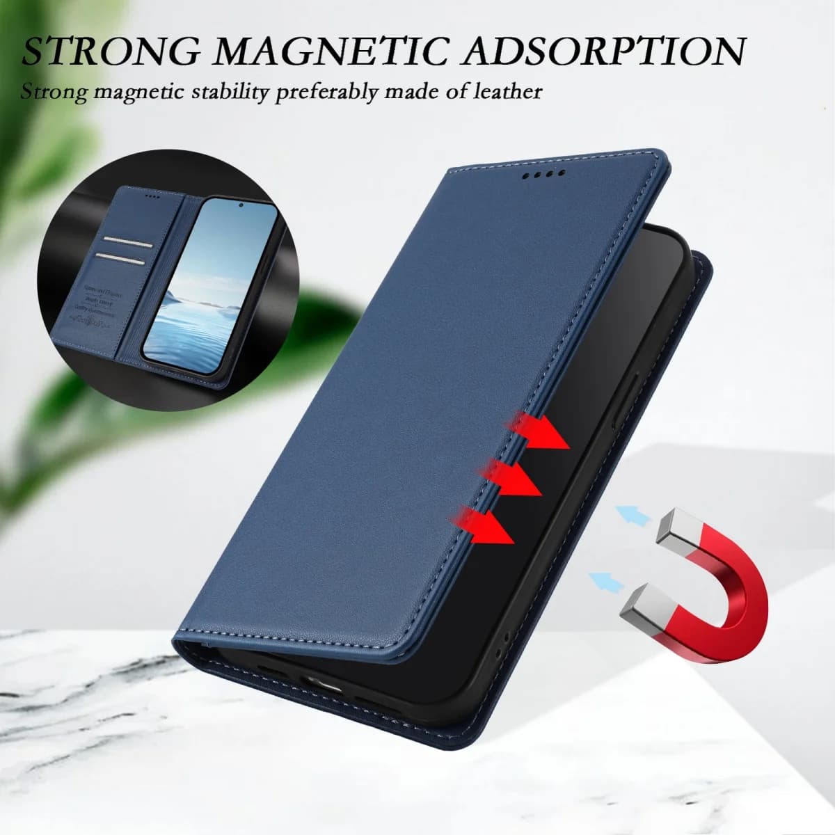 Custodia a portafoglio in pelle con chiusura magnetica e blocco RFID per SONY Xperia 10 VII 5 VI