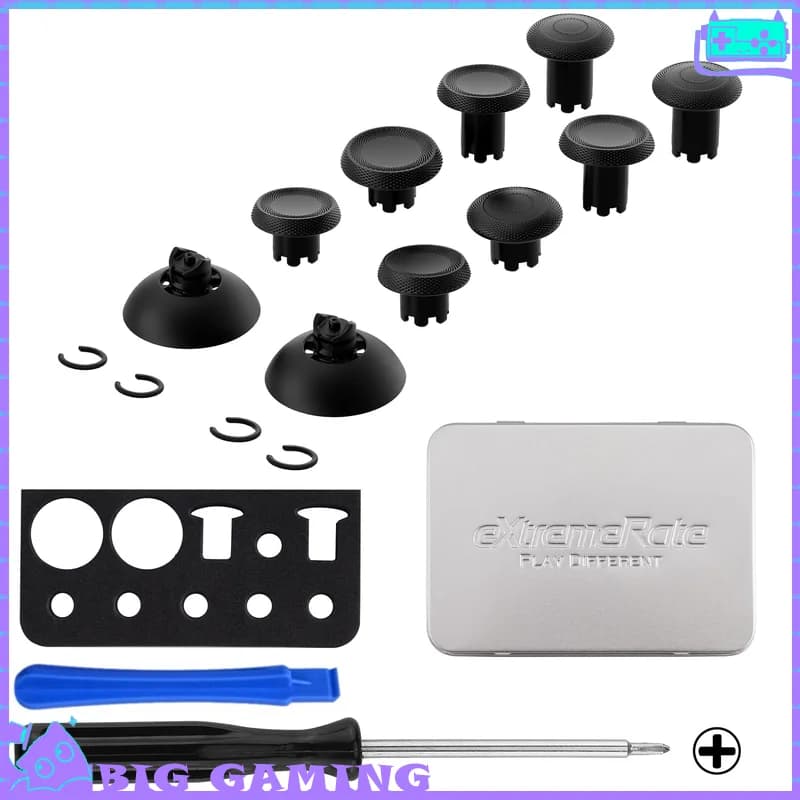 ExtremeRate Thumbsgear Series: Cappucci di Ricambio per Joystick per Controller di Gioco PS5 e PS4 Elite, Compatibili con SD5 DS4