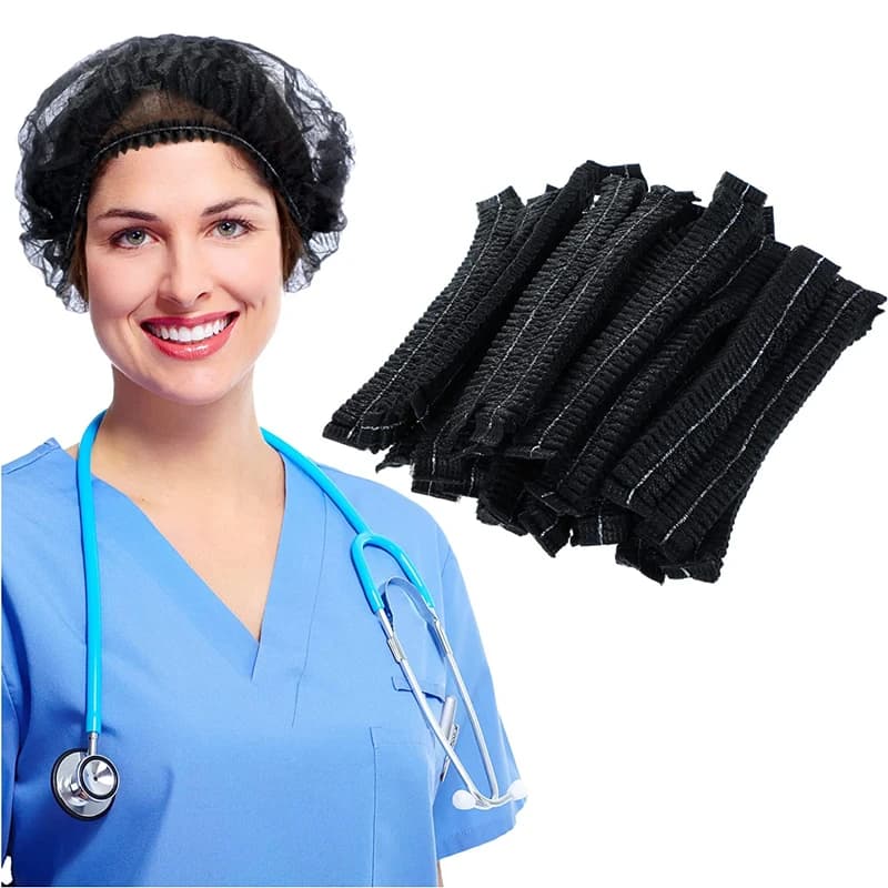 100PCS Use And Drop Bouffant Cap Nonwoven Bathroom Shower Headphones Food Service Medical Salon Spa Catering Workspace Copricapo Hat