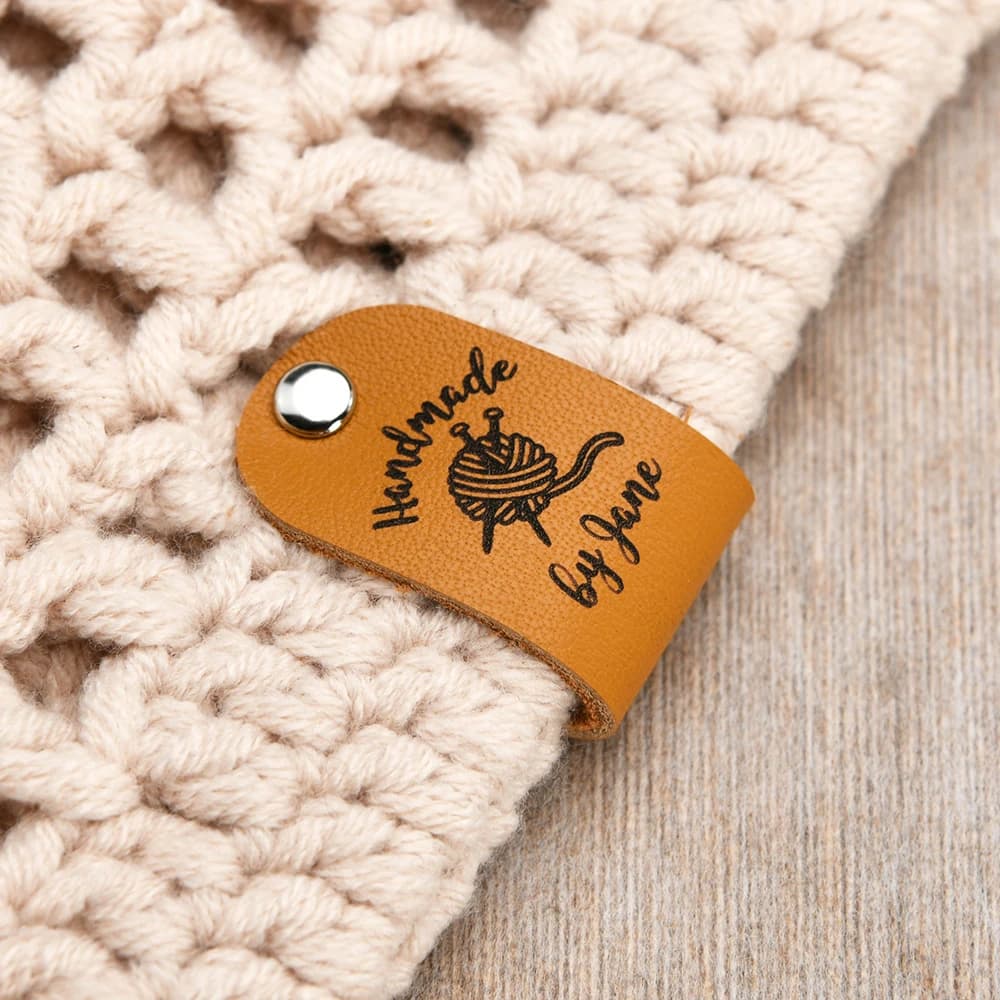 Etichette in pelle personalizzate incise al laser 20x75 mm con rivetti gratuiti - 1 mm ecologiche per abbigliamento, artigianato fai-da-te, regali personalizzati