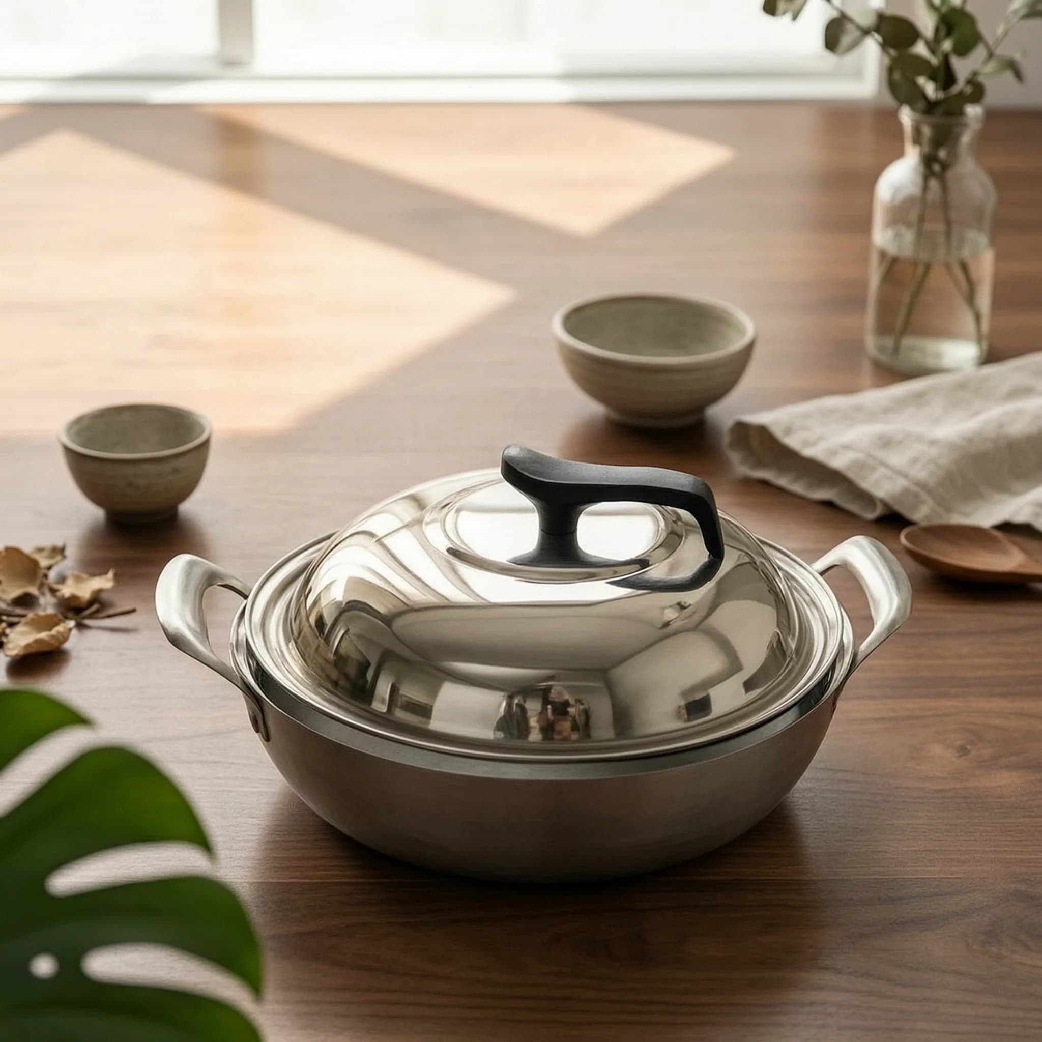 Aluminum Frying Pan Thickened-Wall Pan with Side Handles Skillet Sturdy Cookware Smooth for Home Cooks, Stovetop