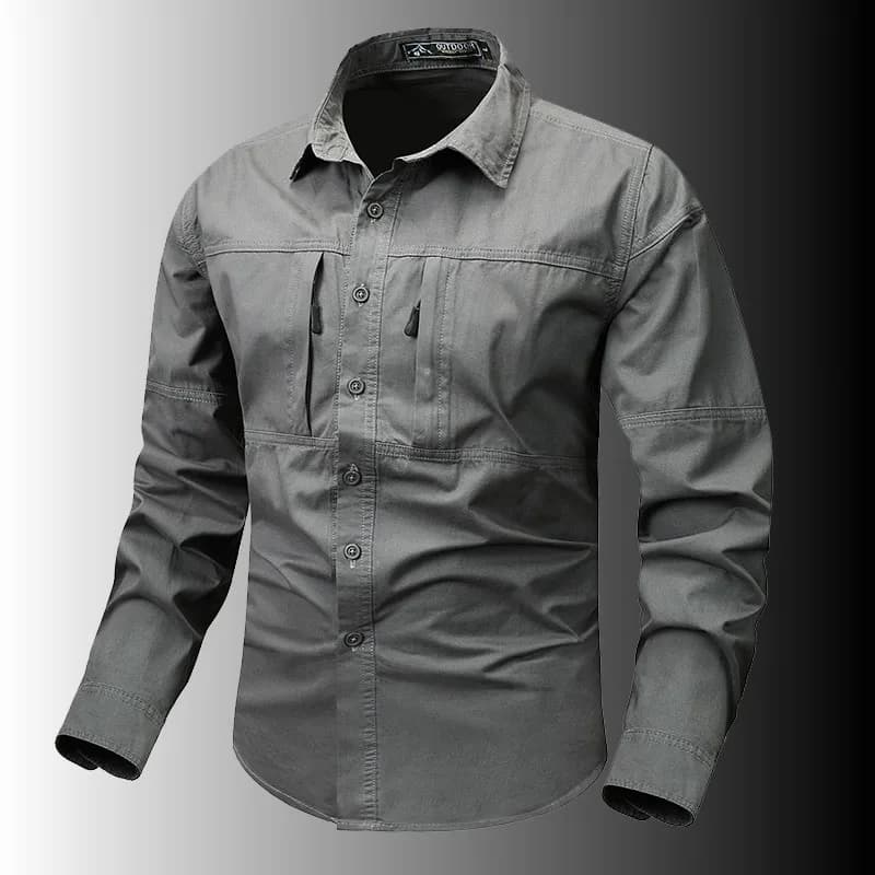 Camicie tattiche estive maglia primaverile da uomo traspirante manica lunga Multi-tasche camicie Cargo da lavoro camicia da pesca da trekking ad asciugatura rapida
