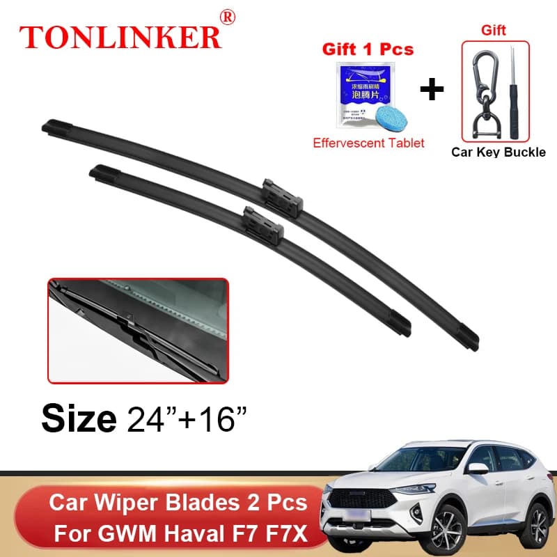 TONLINKER spazzole tergicristallo anteriore per auto per GWM Haval F7 F7X 2019 2020 2021 2022 accessori auto spazzole tergicristallo decespugliatore