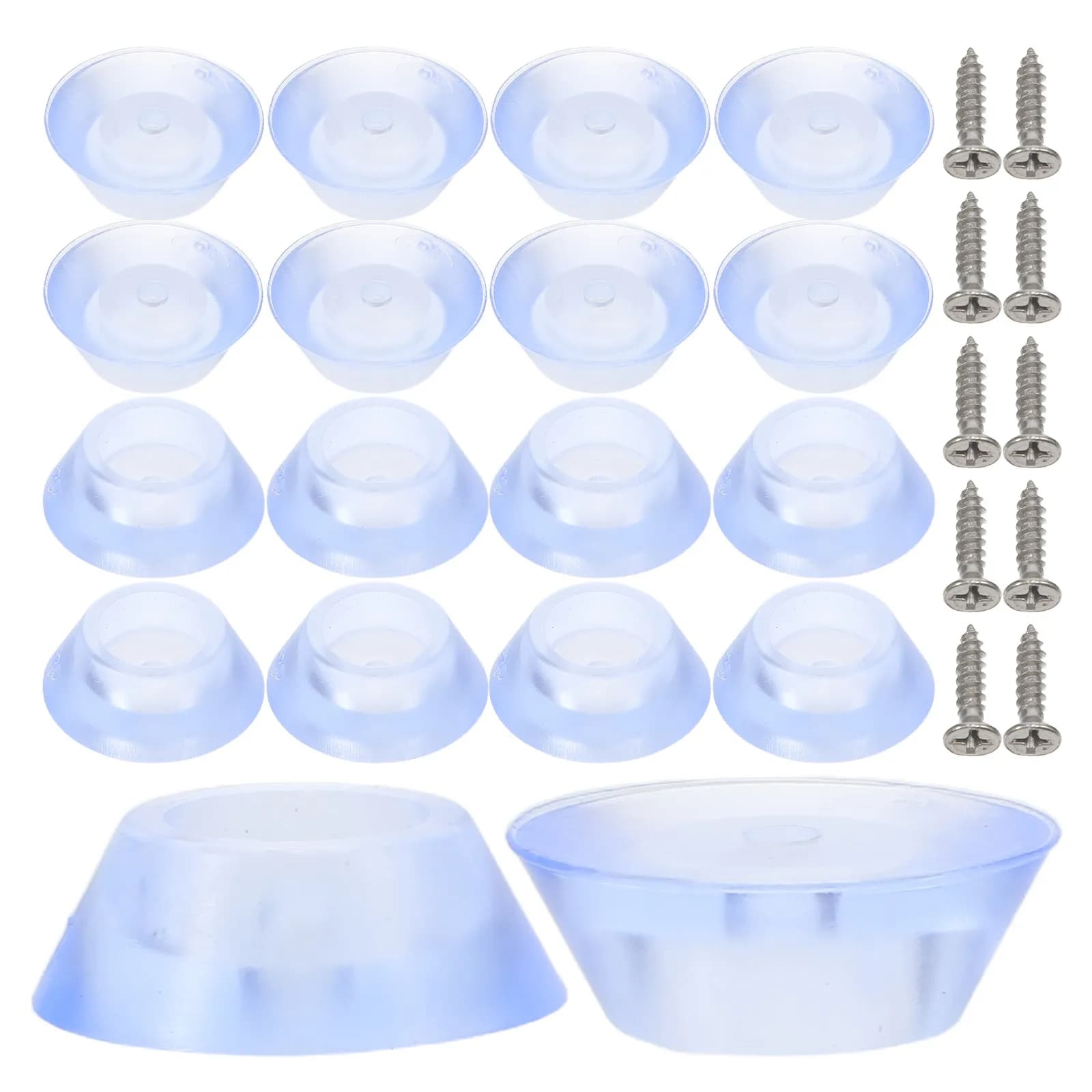 100 Pezzi Piedini Stabilizzatori Antiscivolo in Gomma da 16mm con Montaggio a Vite per Taglieri, Vassoi, Scatole e Mobili da Cucina