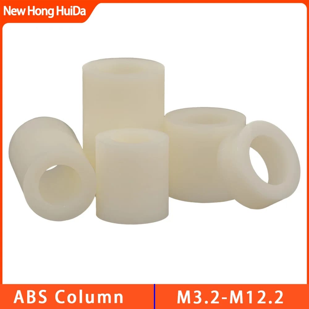 Distanziatori isolanti cavi non filettati M3 M4 M5 M6 M8 M10 M12 per viti e bulloni, pilastri rotondi in plastica ABS, supporto per PCB