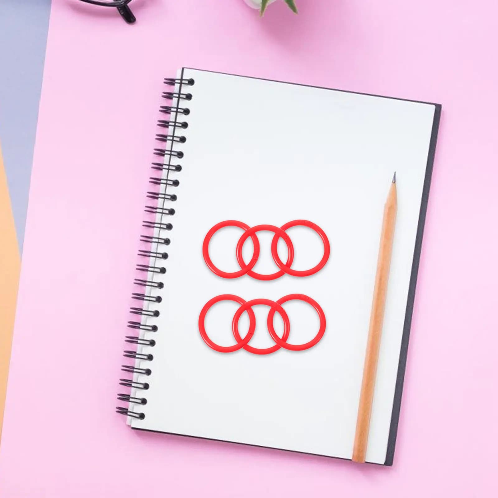 100 Pezzi Anelli Raccoglitori in Plastica Riutilizzabili Flessibili per Agenda Fai-da-te, Calendario, Quaderno, Scrapbook, Porta Campioni, Porta Contratti