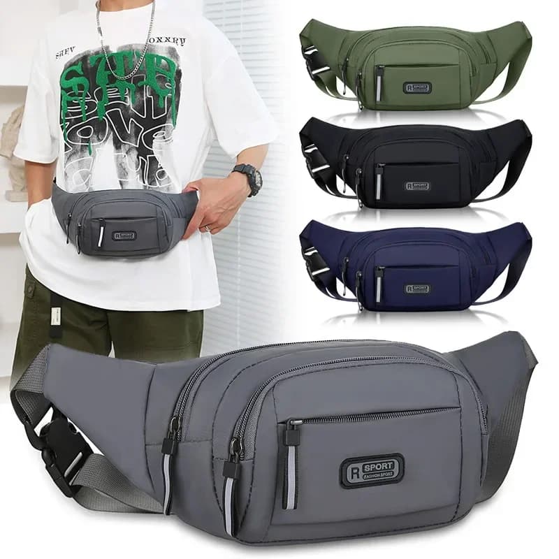 Marsupi da uomo in tela Marsupio unisex aderente Sport mobili Corsa all'aria aperta Antifurto Marsupio invisibile ultra sottile