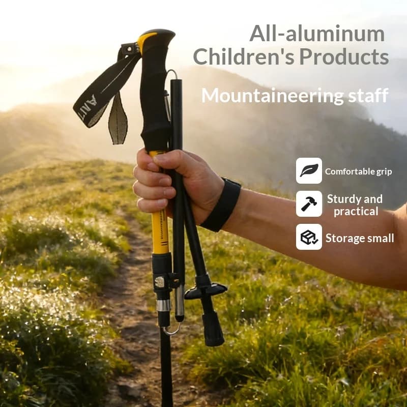 Telescopic Trekking Stick in Carbon Fiber, Adjustable, Lightweight, Foldable, Portable, Removable Walk Stick