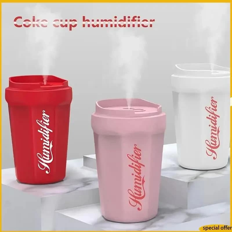 Umidificatore per auto con tazza di coca cola Mini umidificatore Camera da letto Casa USB Desktop Nebbia pesante Mini piccolo umidificatore portatile