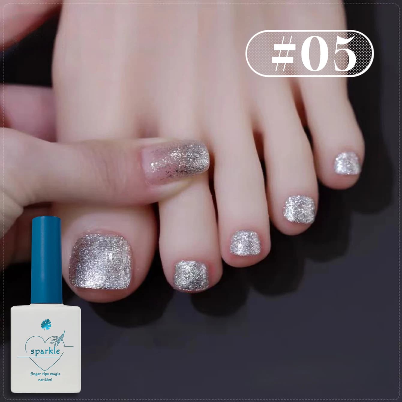 1-6 Pezzi Smalto Gel Diamantato Flash Rosso Argento Viola Blu Verde 2026 Atmosfera Autunno Inverno Manicure Diamantata per Unghie dei Piedi