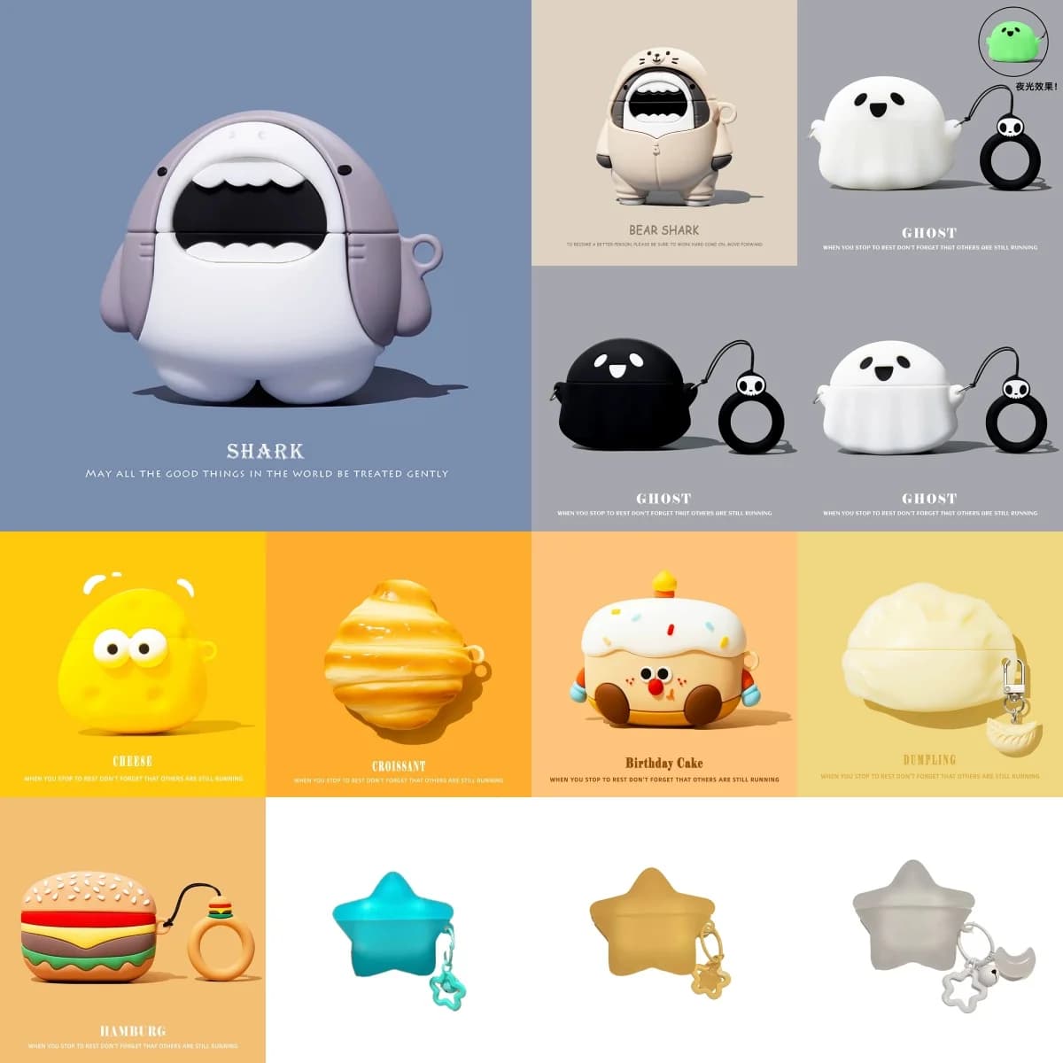 Kawaii 3D Stereo Silicone Case For Huawei FreeClip 2S FreeClip2S Wireless Earbuds Cover Luminous Protector With Key Ring Pendant