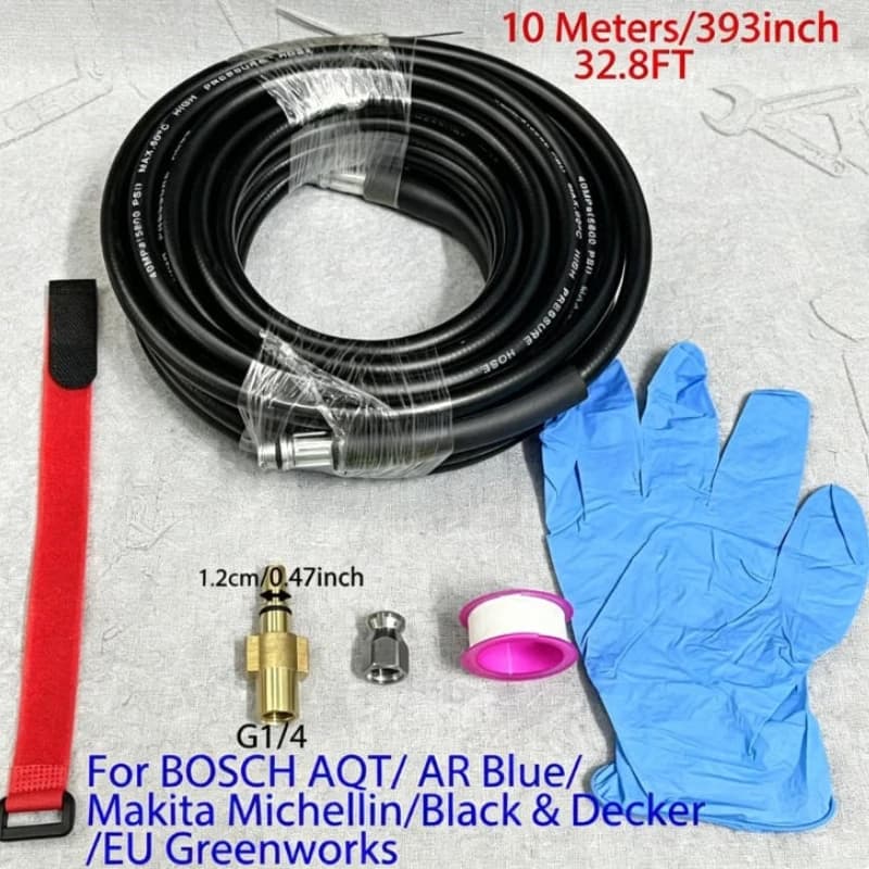 Kit Tubo Flessibile per Pulizia Fognature ad Alta Pressione, Idropulitrice per Scarichi, Strumento Flessibile per Dragaggio, Rimuovi-Intasamenti per la Cura di Tubi Domestici e da Giardino