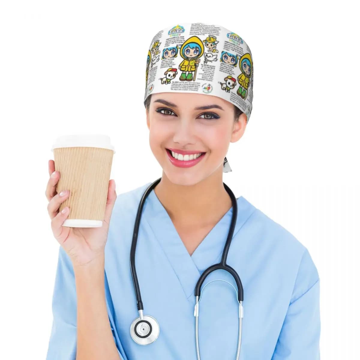 Luce Vatican Mascot Scrub Hat Doctor Working Surgical Cap Unisex Adjustable Nursing Caps for Dentist